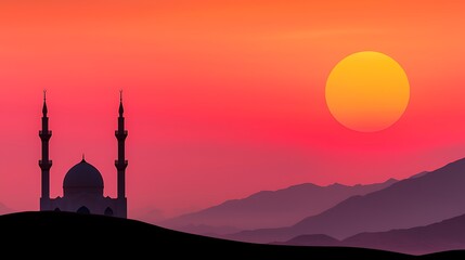 Sunset Silhouette of Religious Building