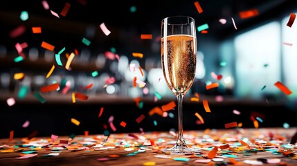 Festive Champagne Toast  Celebration  Party  Confetti  Drinks  Bubbly