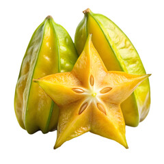 Fototapeta premium Starfruit isolated on transparent background 