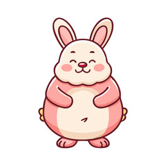 Obraz premium rabbit, bunny, easter, cartoon, animal, vector, illustration, baby, hare, cute, pink, holiday, pet, art, happy, love, spring, heart, fun, mammal, toy, character, design, card, egg