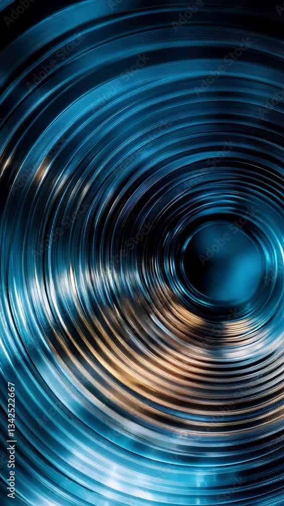 Poster captivating blue ripples emanate from a central point, creating fluid, circular patterns that draw t