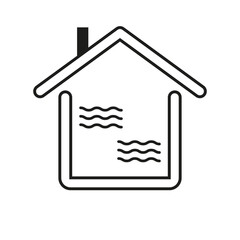 House ventilation icon. Air circulation symbol. Home airflow concept. Black simple outline.