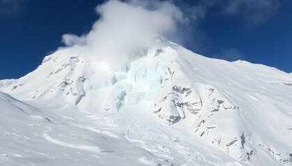 Majestic snow capped mountain peak winter landscape scenery breathtaking view nature