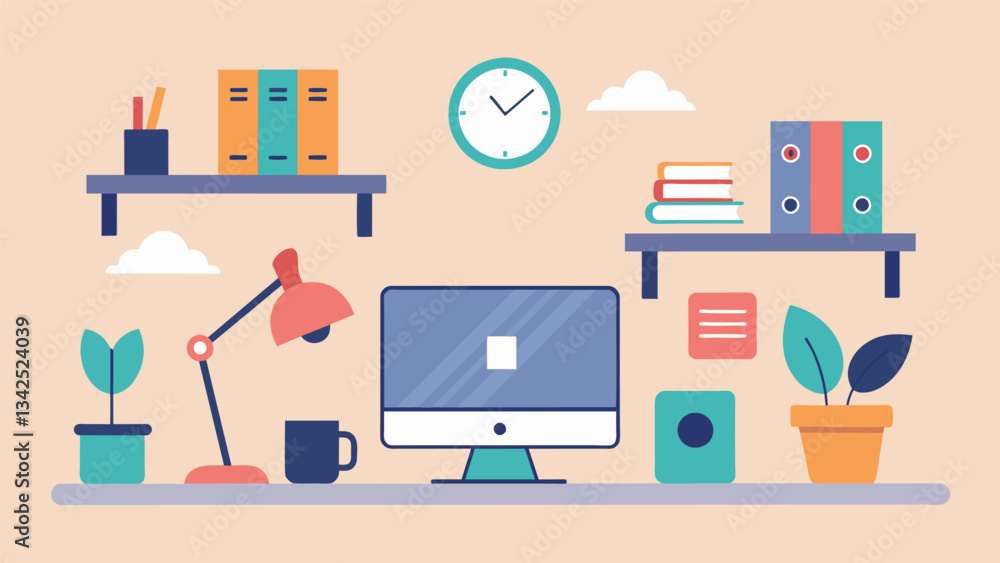 Aufkleber a minimalist workspace free from digital distractions and clutter allowing for increased productivit