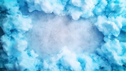 Blue Cotton Candy Frame on Textured Background
