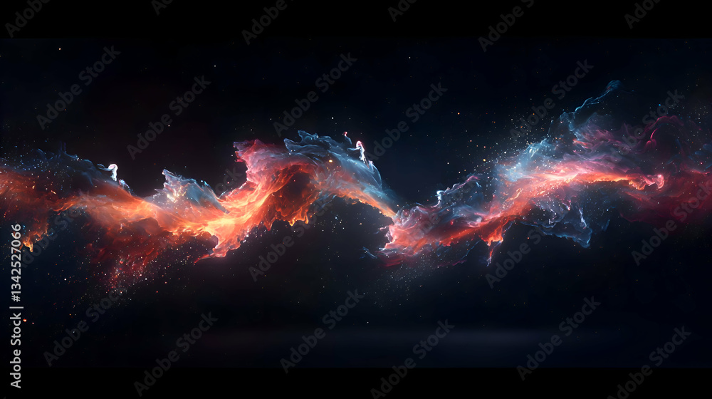 Aufkleber colorful nebula displaying ethereal patterns and celestial beauty in deep space background
