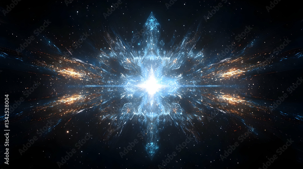 Aufkleber cosmic explosion of celestial light and color in a vast galactic background