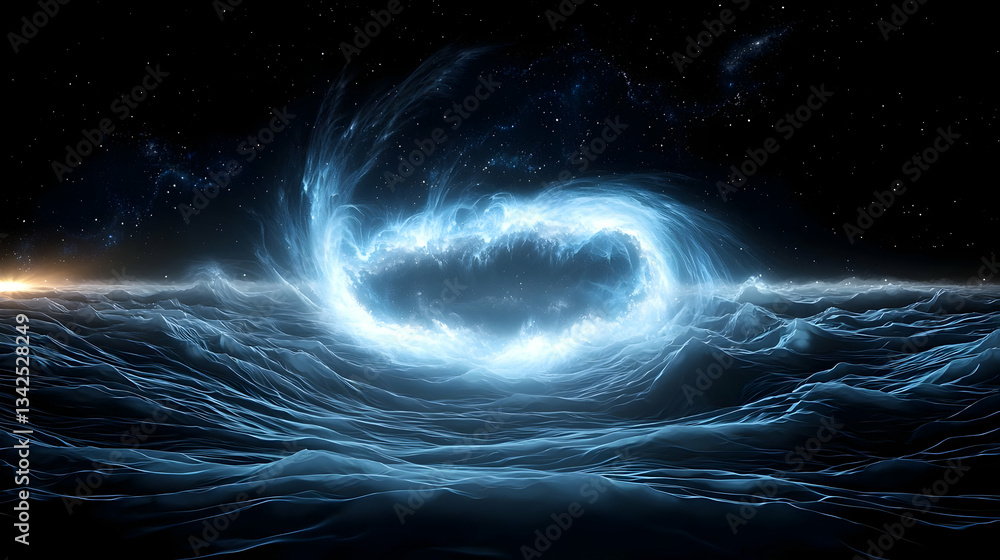 Aufkleber cosmic vortex of bright energy and starry elements in a deep space environment