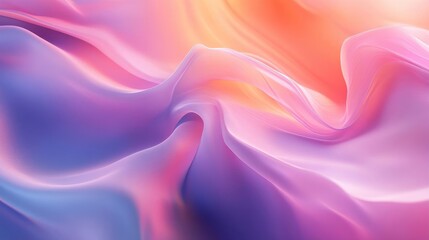 Obraz premium Abstract Pink Purple Orange Fabric Draped Texture Backgrounds for Art Design Ideas and Decoration Themes. Pastel Soft Smooth Flowing Color Gradient Style and Texture. Colorful Elegant Luxury