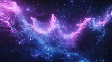 Obraz premium Abstract Purple And Blue Nebula In Dark Space
