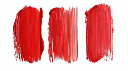 Fototapeta premium Set of red marker paint texture. Stroke isolated on white background