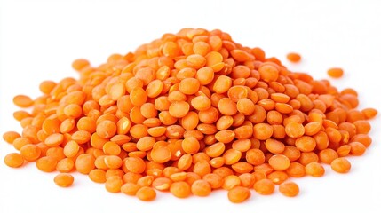 Small red orange lentils isolated on transparency png file