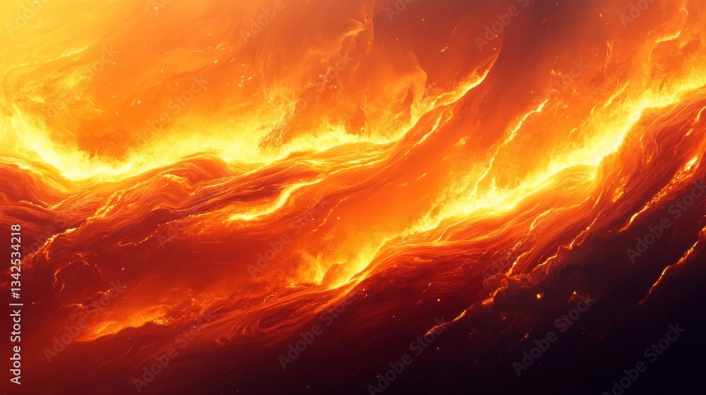Poster fiery abstract orange and red background with dynamic flame texture
