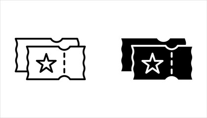 Event Ticket Icon set Ideal, for Concerts and Admission, with a white background.