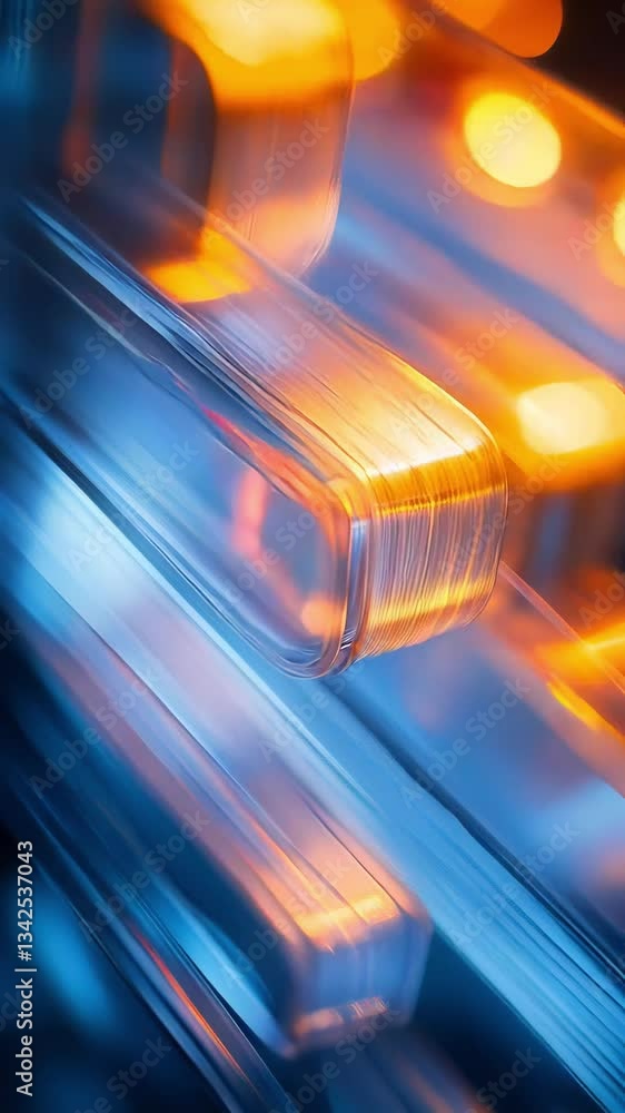 Poster this captivating display showcases streaks of glowing light in orange and blue, creating a mesmerizi