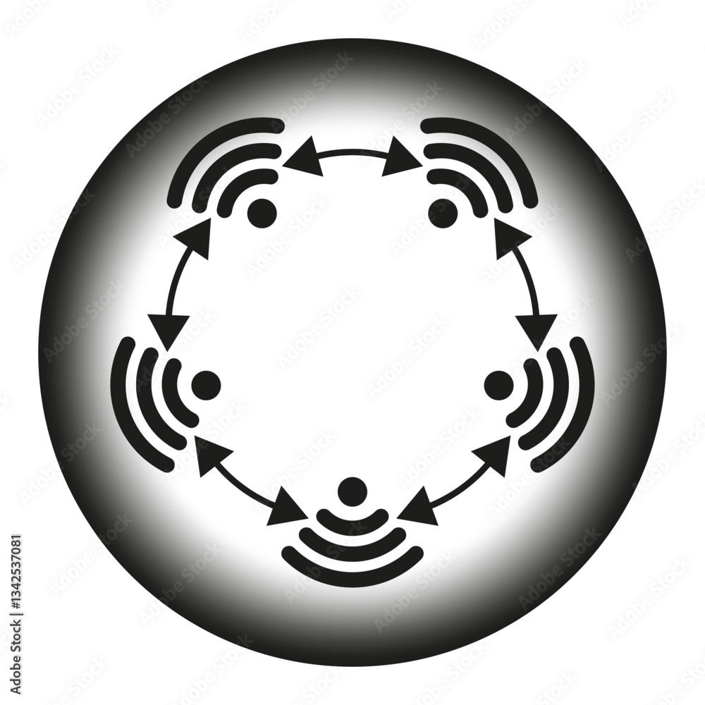 Poster sound waves circle. audio symbol design. circular wave icon. abstract sound vector. e