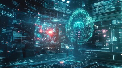 Abstract Digital Network Sphere with Blue and Green Glowing Data Streams and Connections to Other Systems and Networks Around the Globe using a Network of Data Streams and Connections to Create a