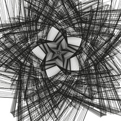Abstract star chaos. Random overlapping lines. Dynamic geometric composition. Vector illustration.