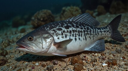 Underwater shot of a fish resting on the ocean floor (1)