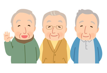 高齢者のグループ　シニア男性　後期高齢者