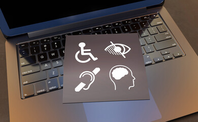 Disabled, Disability Signs, Icons are Visual Presentation - 3D Visual Design.