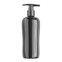 Fototapeta premium Minimalist Black Plastic Pump Bottle for Cosmetic and Skincare Liquid Products - Sustainable and Professional Design for Modern Salon and Home