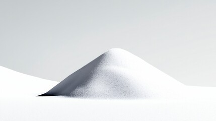 Minimalist Snow Pile  Winter Landscape  White Background  High Resolution Image
