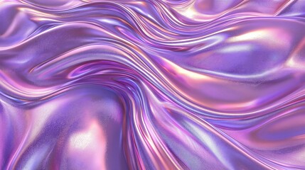 Obraz premium Luxurious Purple Silk Fabric - Shiny Abstract Modern Background with Vibrant Gradient Waves
