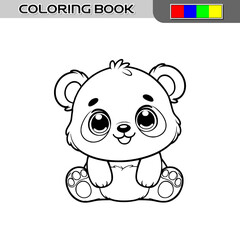 Coloring book for kids with panda pictures