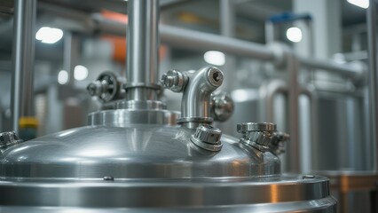 Stainless Steel Industrial Tank and Piping System