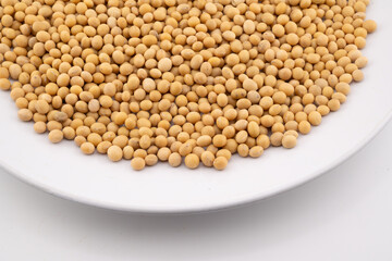 This detailed collage showcases the natural beauty and nutritional richness of soybeans.