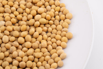 This detailed collage showcases the natural beauty and nutritional richness of soybeans.