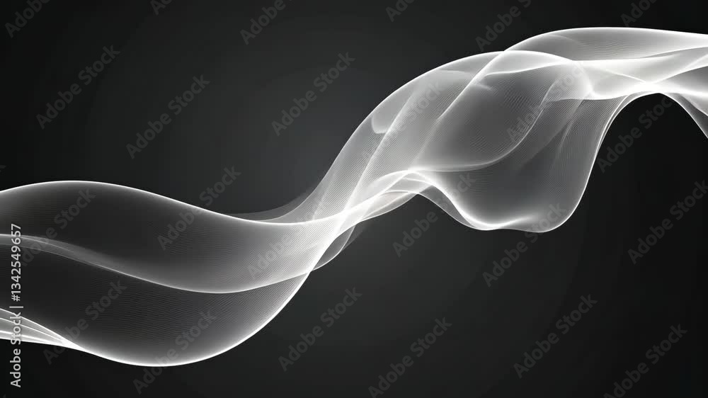 Poster ethereal white wisps gracefully flow against a dark background in an abstract display of movement an