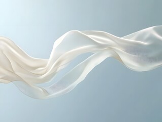 Elegant silk ribbon floating through the air