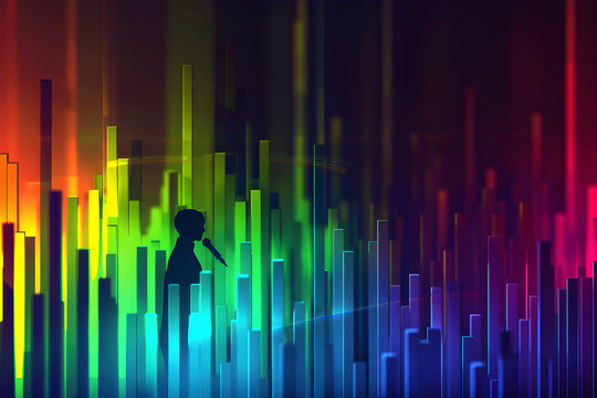 Abstract Visualization of Vocal Range Spectrum with Human Voice Figure