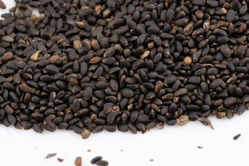 Dive into the world of culinary elegance with this captivating close-up of black sesame seeds. 
