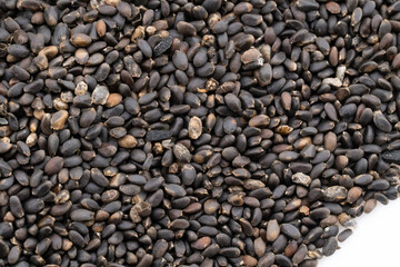 Dive into the world of culinary elegance with this captivating close-up of black sesame seeds. 