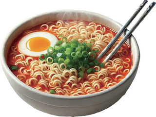 Simple Korean Ramen Vector Illustration on White Background