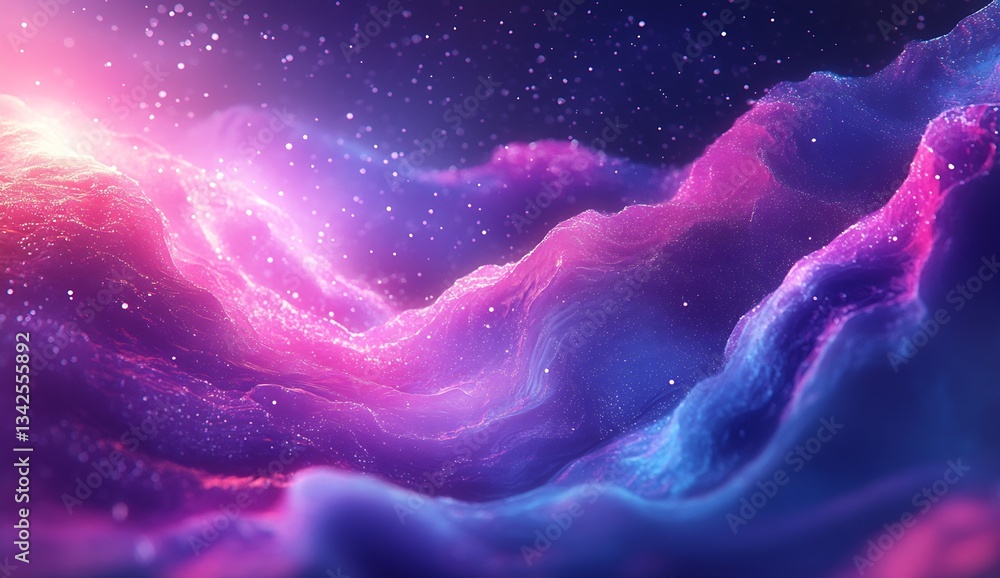 Aufkleber stunning cosmic waves filled with vibrant colors creating a mesmerizing abstract landscape : generat