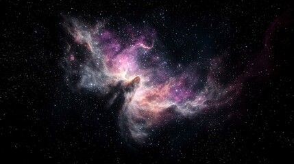 Obraz premium Cosmic Nebula Vibrant Space Background Galaxy Stars Purple Pink Celestial Astronomy