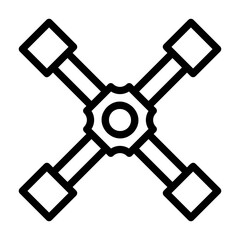 Obraz premium lug wrench Line Icon