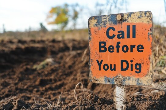 A safety sign reading "Call Before You Dig".