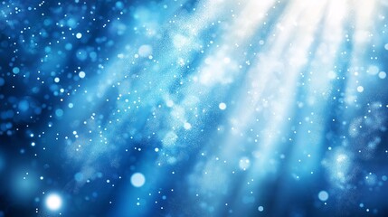 Fototapeta premium Tranquil Aqua Ocean Background with Shimmering Bokeh and Ethereal Light Rays