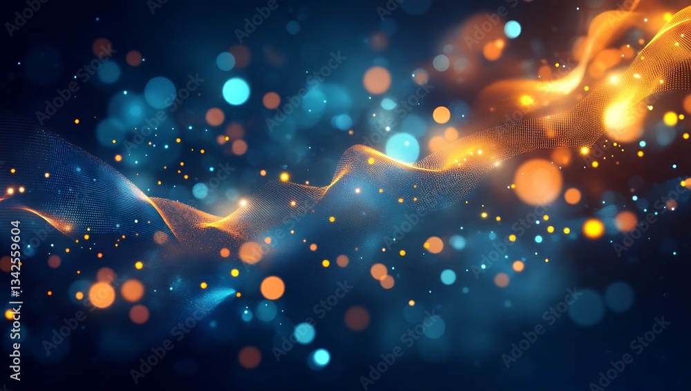 Poster captivating bokeh light effects with a mix of vibrant colors in a dreamy scene : generative ai