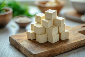  fresh tofu cubes.