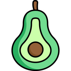 Health Fruits - icon - Black Line