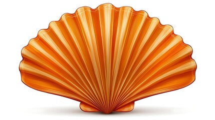 Orange seashell isolated on white background, for design use