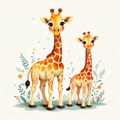 Obraz premium Cute Baby Giraffe illustration