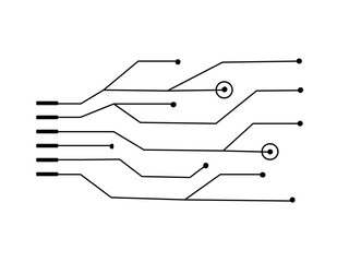 Geometric background and high tech circuit board connection system