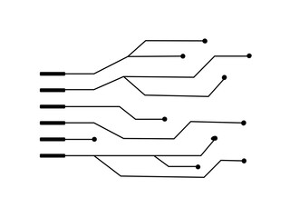 Geometric background and high tech circuit board connection system